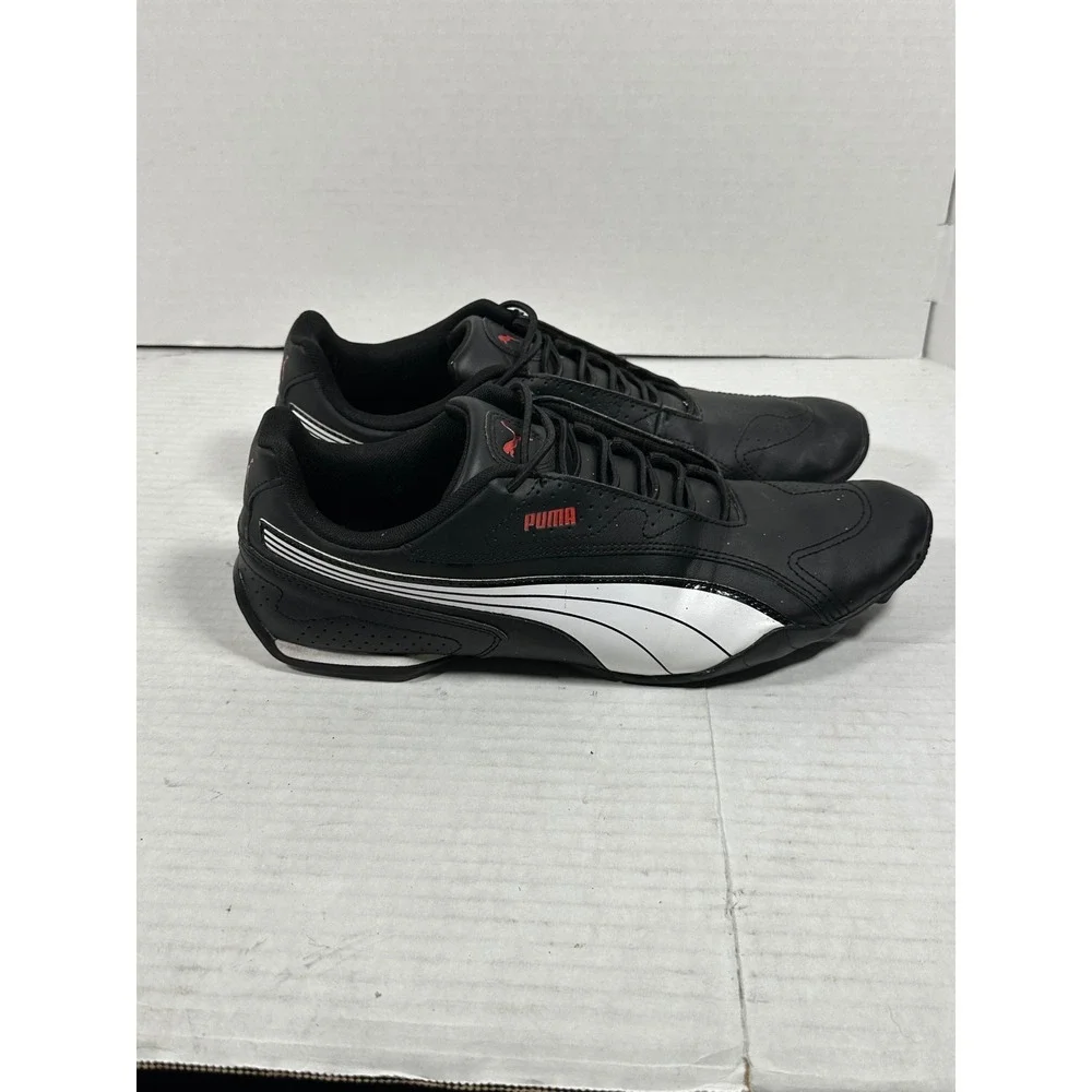 Puma Redon Bungee Mens 11.5 Black White Red Running Shoes 388167-02